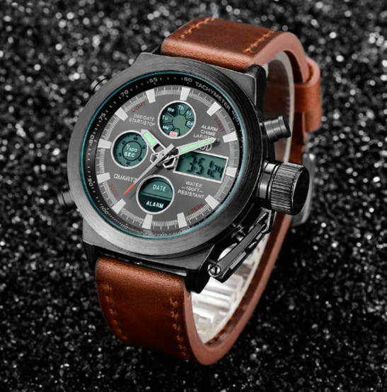 Чоловічий наручний годинник AMST Mountain Bordo 2 ремінці #11860