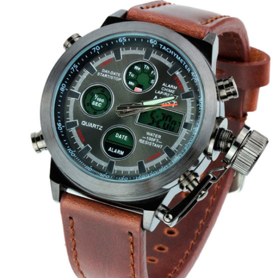 Чоловічий наручний годинник AMST Mountain Green 2 ремінці #11699