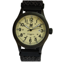 чоловічий наручний годинник besta command green nylon 2 ремінці класичний круглий стрілковий