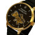 Чоловічий наручний годинник Besta Skeleton Gold Black Metal 2 ремінці #11168