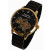 Чоловічий наручний годинник Besta Skeleton Gold Black Metal 2 ремінці #11169
