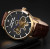Чоловічий наручний годинник Besta Skeleton Gold Black Metal 2 ремінці #11172