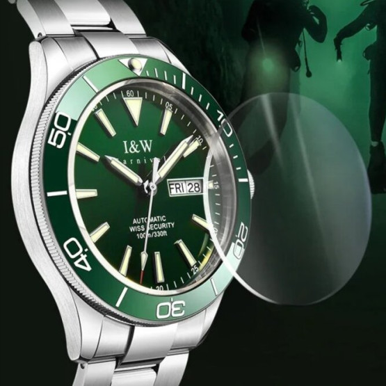 Чоловічий наручний годинник Carnival Diver Leather Deluxe 10 Bar 2 ремінці #13316