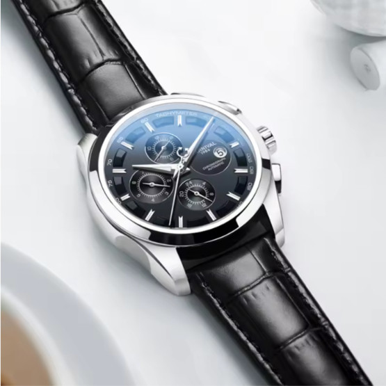 Чоловічий наручний годинник Carnival Genius Silver Honey 2 ремінці #12787