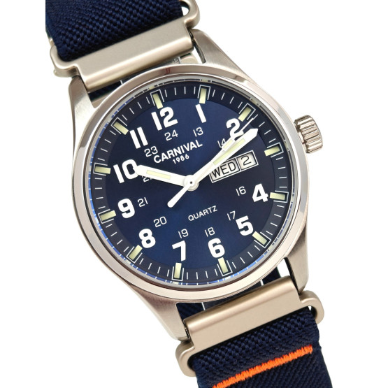 Чоловічий наручний годинник Carnival Millenium Indigo Blue 2 ремінці #11591