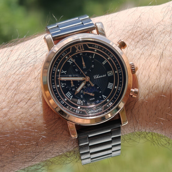 Чоловічий наручний годинник Chenxi Patek Steel Black 2 ремінці #13809