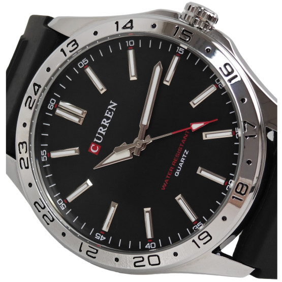 Чоловічий наручний годинник Curren Hector Elastic Black 2 ремінці #11391