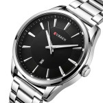 чоловічий наручний годинник curren panama silver metal 2 ремінці