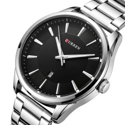 чоловічий наручний годинник curren panama silver metal 2 ремінці