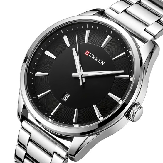 Чоловічий наручний годинник Curren Panama Silver Metal 2 ремінці