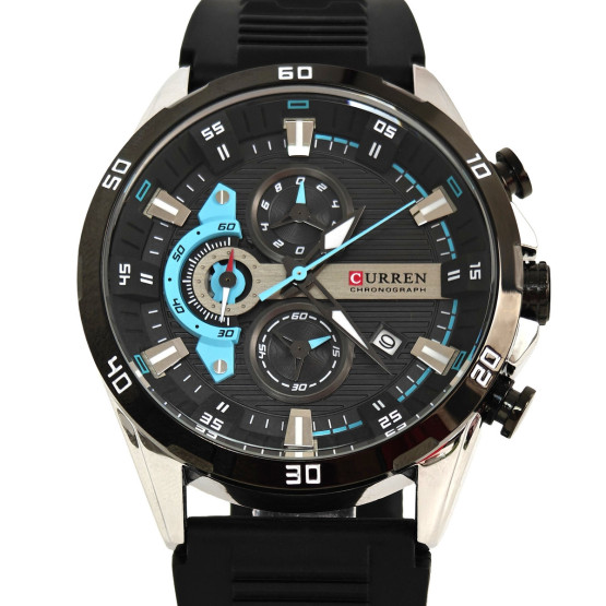 Чоловічий наручний годинник Curren Roberto Elastic Black 2 ремінці