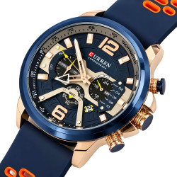чоловічий наручний годинник curren toronto lava blue 2 ремінці
