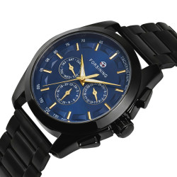 чоловічий наручний годинник forsining walker limited blue & black 2 ремінці