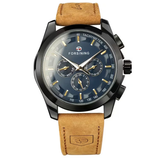 Чоловічий наручний годинник Forsining Walker Limited класичний круглий стрілковий #11802