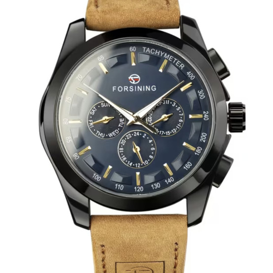 Чоловічий наручний годинник Forsining Walker Limited класичний круглий стрілковий #11804