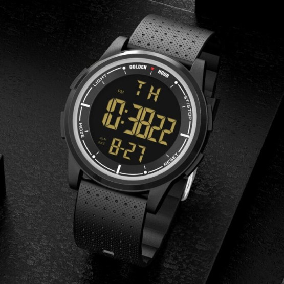 Чоловічий наручний годинник GoldenHour Water Metal Black 2 ремінці #13346