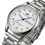 чоловічий наручний годинник hemsut standart silver metal 2 ремінці