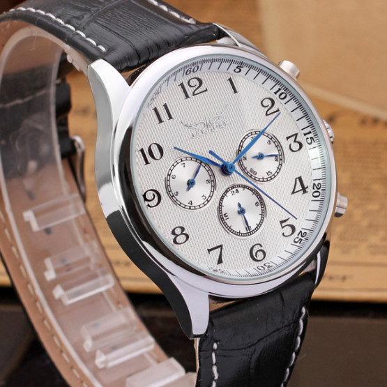 Чоловічий наручний годинник Jaragar Elite White Rubber 2 ремінці #11652