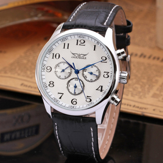 Чоловічий наручний годинник Jaragar Elite White Rubber 2 ремінці #11654