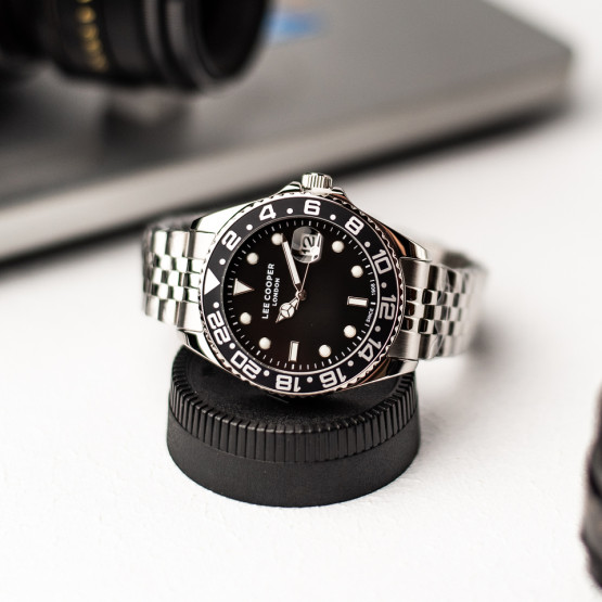 Чоловічий наручний годинник Lee Cooper Daytona Vibe Black 2 ремінці #11399