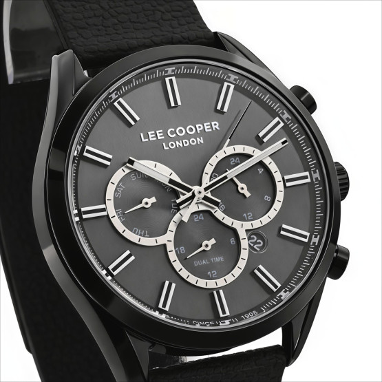 Чоловічий годинник Lee Cooper England Midnight Black 2 ремінці