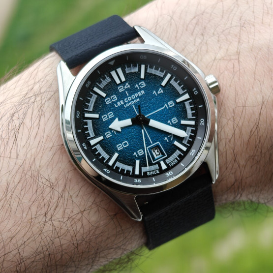 Чоловічий наручний годинник Lee Cooper Flight Extra Leather 2 ремінці #13244