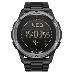 чоловічий наручний годинник north edge alps stainless black з компасом 2 ремінці