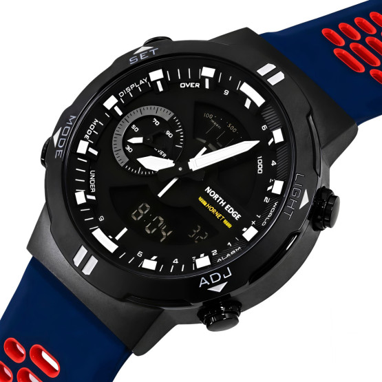Чоловічий наручний годинник North Edge Hornet Brutal Blue 2 ремінці