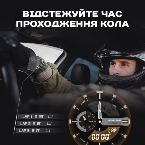Чоловічий наручний годинник North Edge Hornet Brutal Blue 2 ремінці #13138