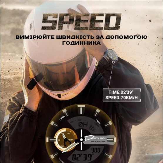 Чоловічий наручний годинник North Edge Hornet Brutal Blue 2 ремінці #13139