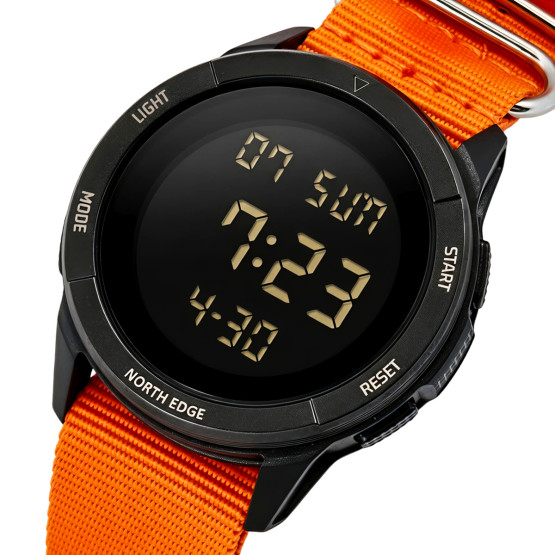 Чоловічий наручний годинник North Edge Terrax Special Orange з компасом 2 ремінці