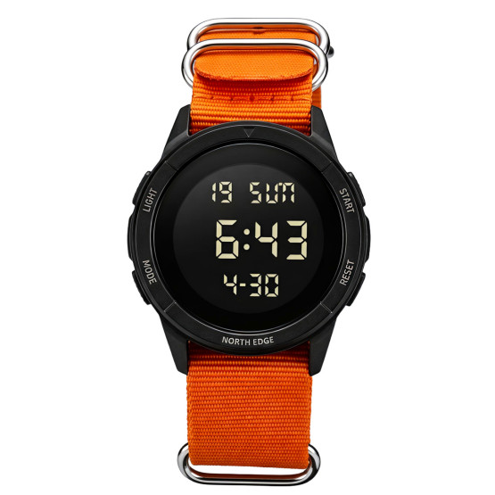 Чоловічий наручний годинник North Edge Terrax Special Orange з компасом 2 ремінці #13661