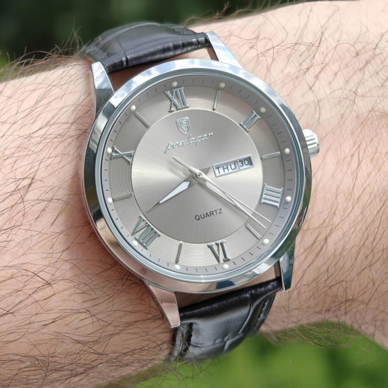 Чоловічий наручний годинник Poedagar Berlin Premium Leather 2 ремінці #13376