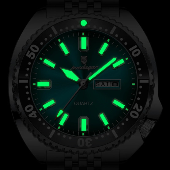 Чоловічий наручний годинник Poedagar Stanford Rubber 2 ремінці #12664