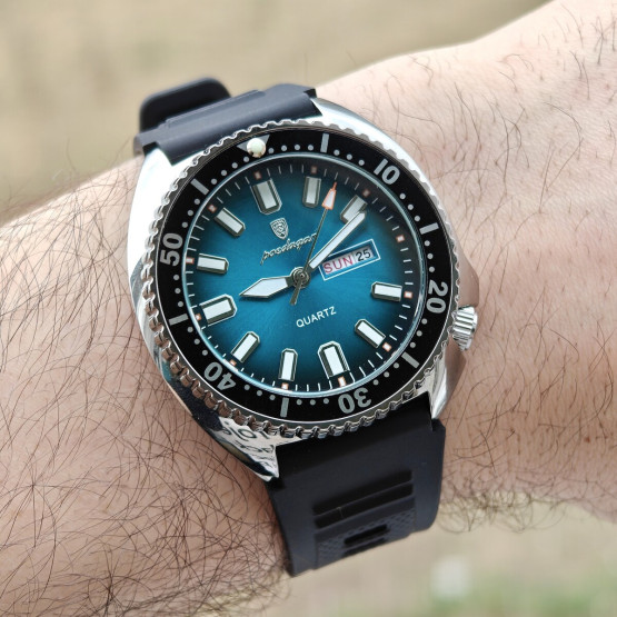 Чоловічий наручний годинник Poedagar Stanford Rubber 2 ремінці #12665