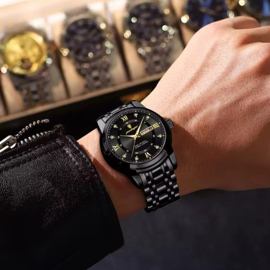 Чоловічий наручний годинник Poedagar Unique Men Black #12585