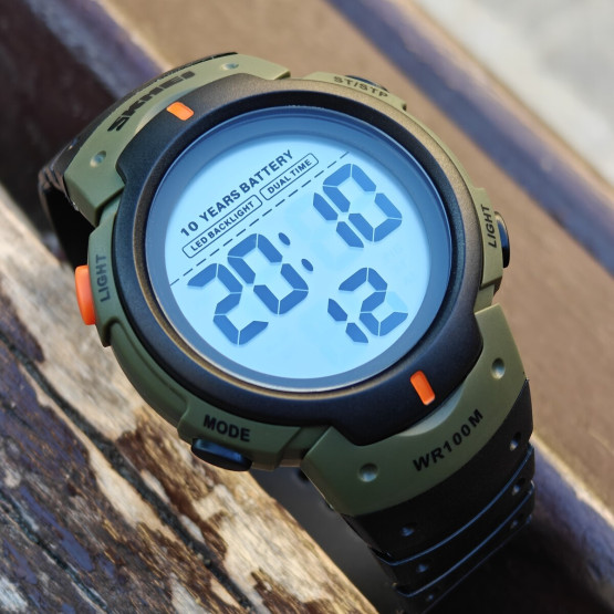 Чоловічий наручний годинник Skmei Neon Special 10 Bar 2 ремінці