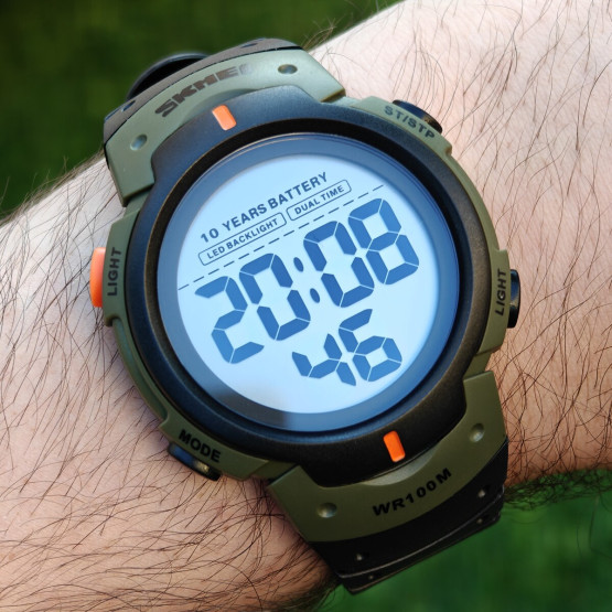Чоловічий наручний годинник Skmei Neon Special 10 Bar 2 ремінці #13801