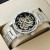 Чоловічий наручний годинник Winner Black Pure Silver 2 ремінці #12367
