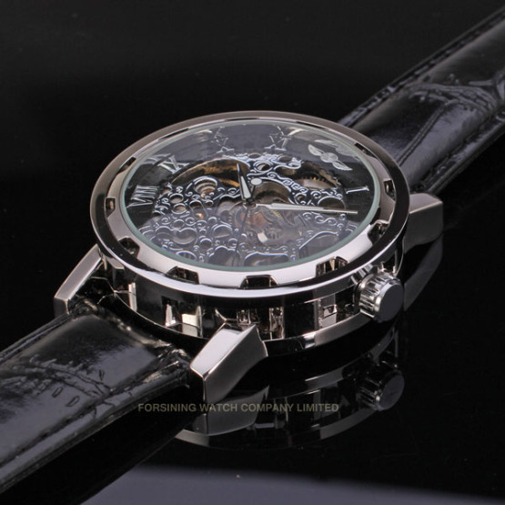 Чоловічий наручний годинник Winner Black Textile Classic 2 ремінці #11187