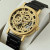Чоловічий наручний годинник Winner Gold Metal Black 2 ремінці #13706