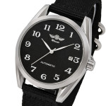 чоловічий наручний годинник winner handsome textile black 2 ремінці