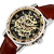 Чоловічий наручний годинник Winner Naturale Skeleton Leather 2 ремінці #13329