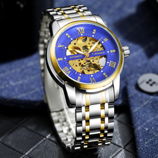 Чоловічий наручний годинник Winner Triumph Royal Blue #13605