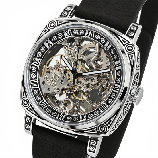 Чоловічий годинник WishDoIt Baron Imperial Black 2 ремінці