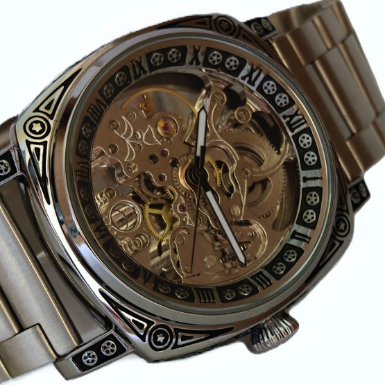 Чоловічий наручний годинник WishDoIt Baron Steel 2 ремінці #11144