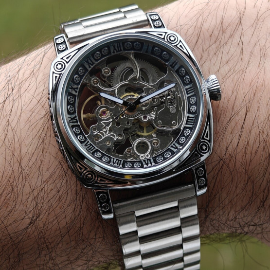 Чоловічий наручний годинник WishDoIt Baron Steel 2 ремінці #11149