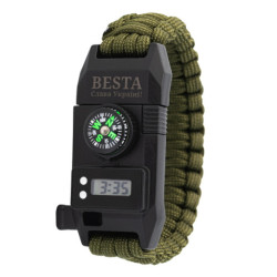 годинник чоловічий besta band з компасом 6 в 1 наручний годинник besta