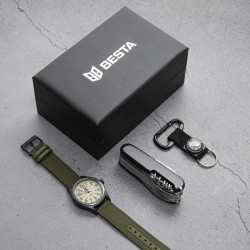 годинник чоловічий besta box command set подарунковий набір з компасом