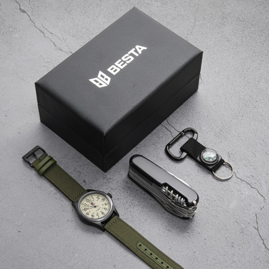Годинник чоловічий Besta Box Command Set подарунковий набір з компасом